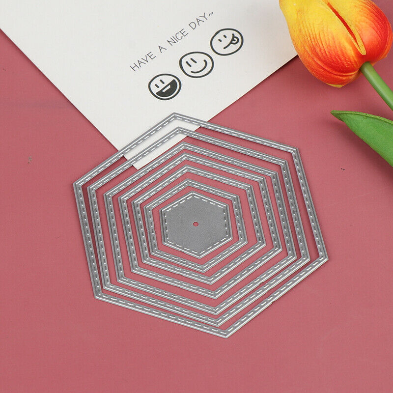 DIY carbon steel die for children DIY embossing die cutting hexagon fra.l8