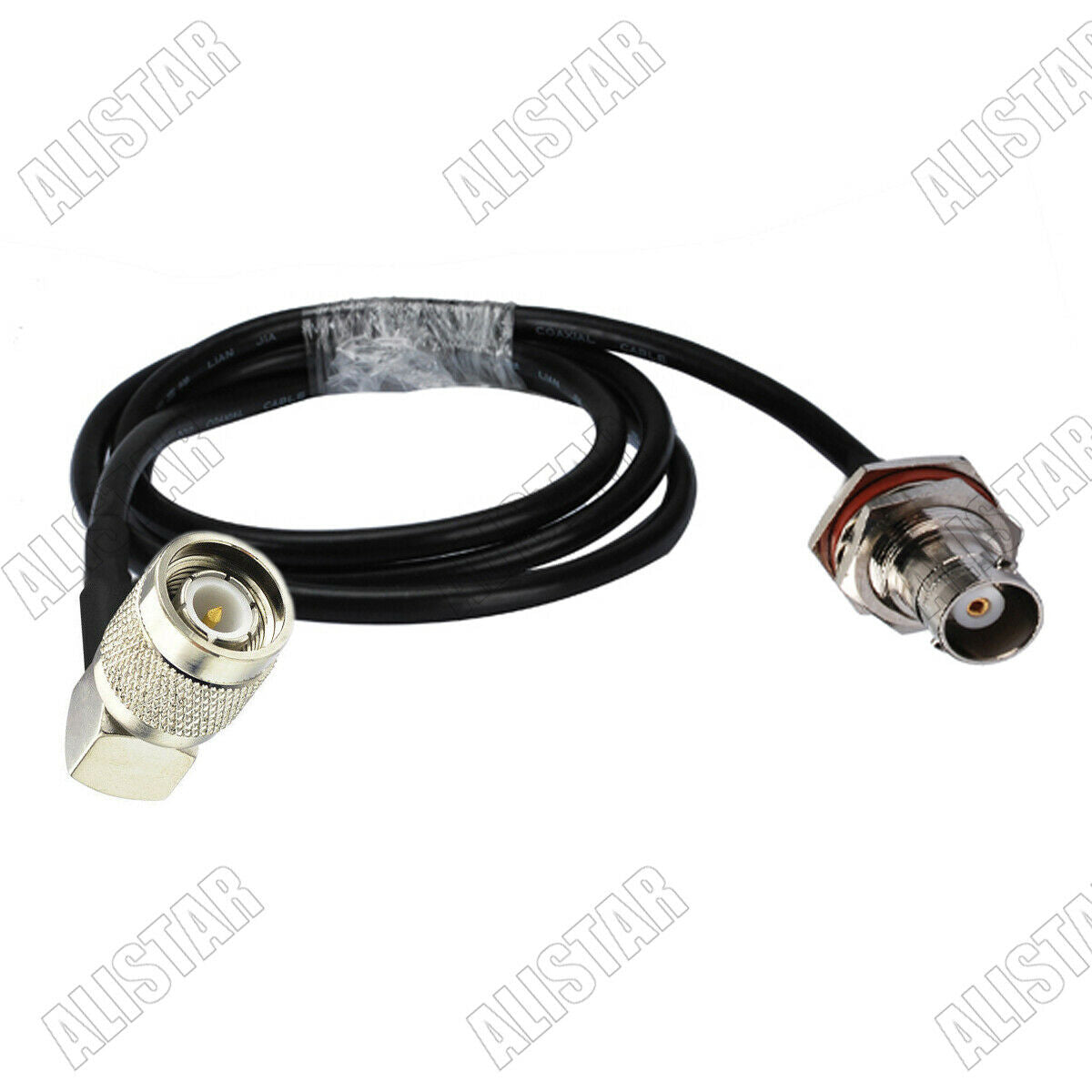 3FT BNC Female Jack Bulkhead to TNC Male Right Angle RA RG58 RF Cable Assembly