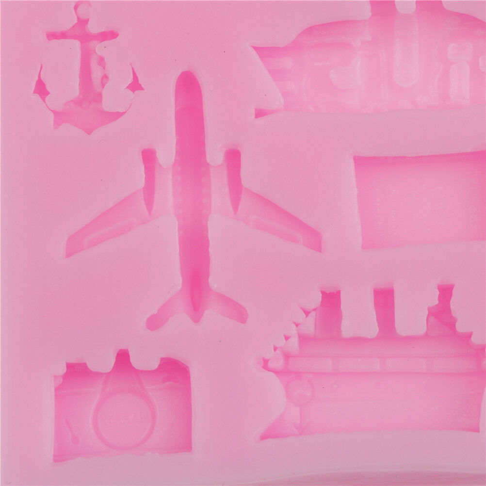aeroplane palm tree silicone mold fondant mould cake decorating tools H.l8
