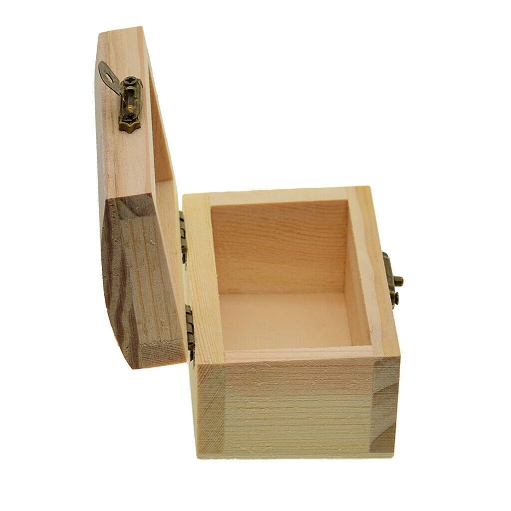 Unpaint Natural Wooden Storage Box Jewelry Gift Memory Small Chest Craft Box
