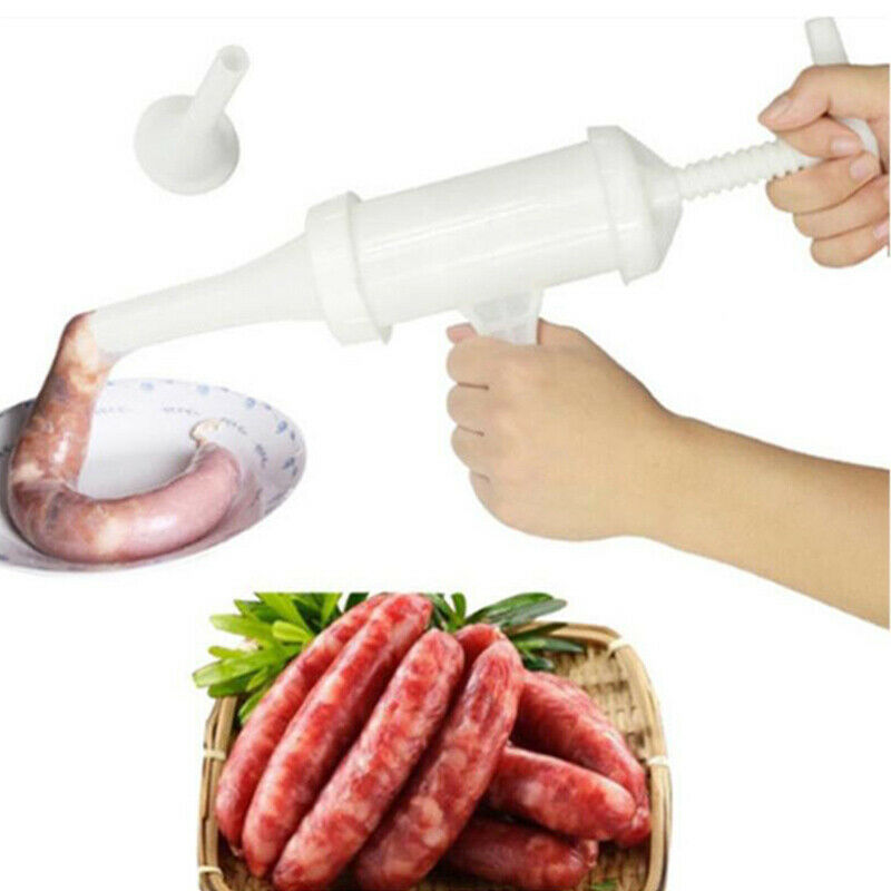 Manual Sausage Fillers Machine Salami Maker Meat Stuffer Press Nozzle Funnel  DF