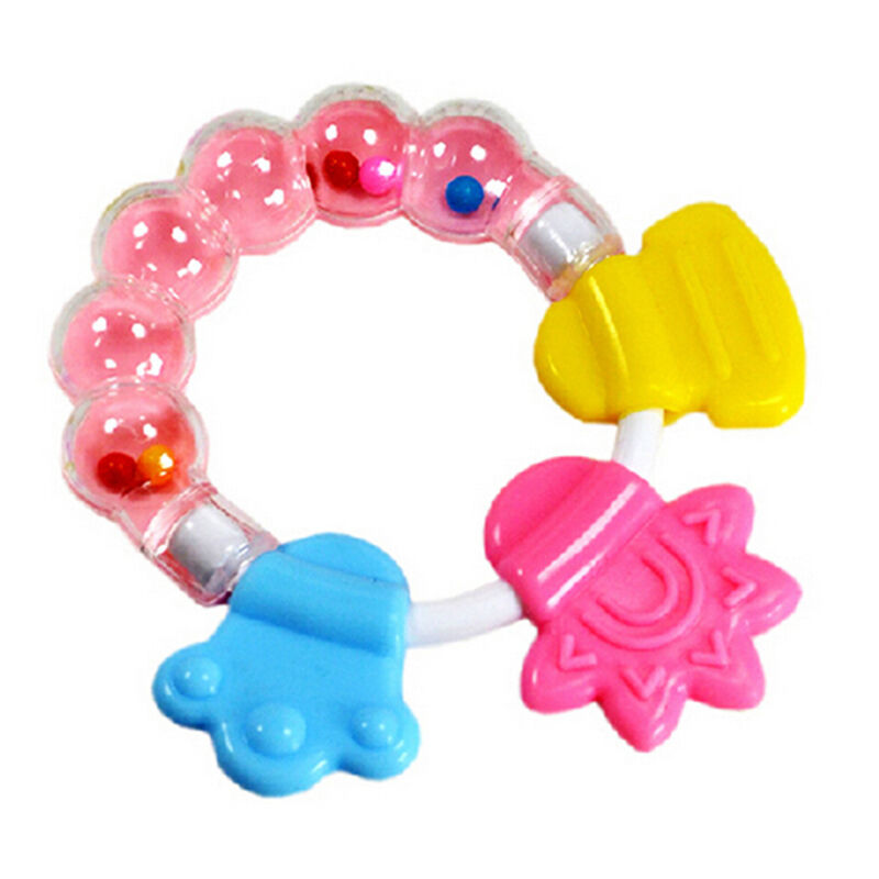 Healthy Baby Kids Rattles Biting Teething Teether Balls Toys Circle Rin.l8