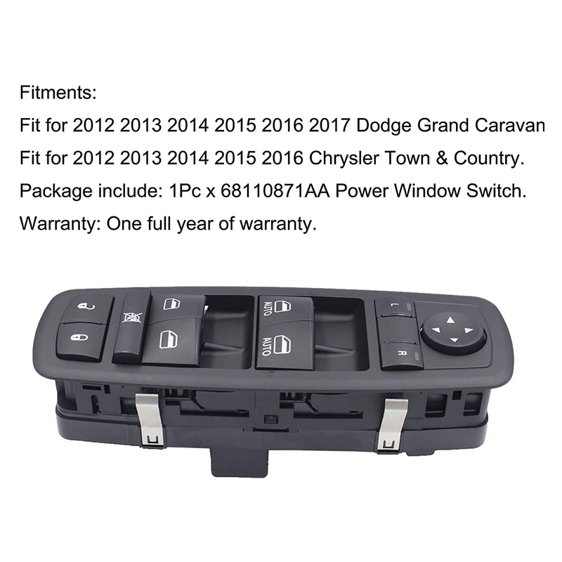 68110871AA Master Power Window Switch For 2012-17 DODGE GRAND CARAVAN SE SXT R/T
