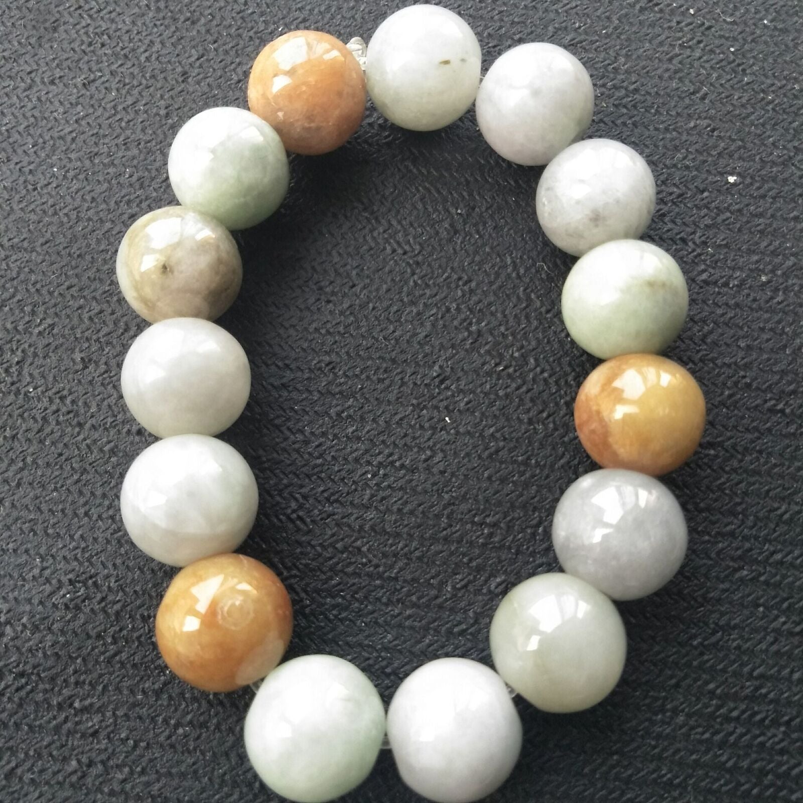 100% Natural Grade A Jade Jadeite 12-13mm Beads Bangle Bracelet AA+