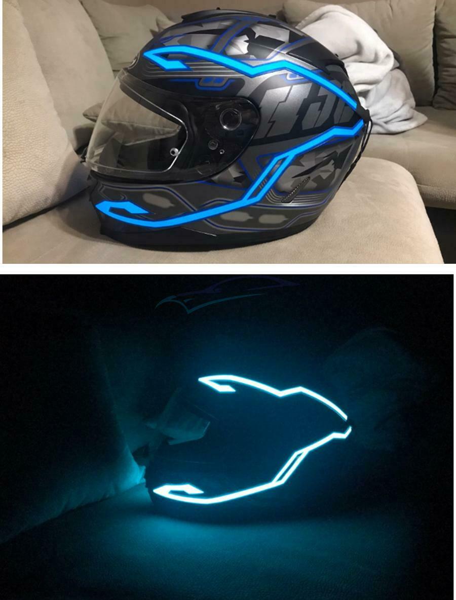 4PCS Motorcycle LED Night Light Riding Signal Helmet EL Cold Light 4 Mode Kit