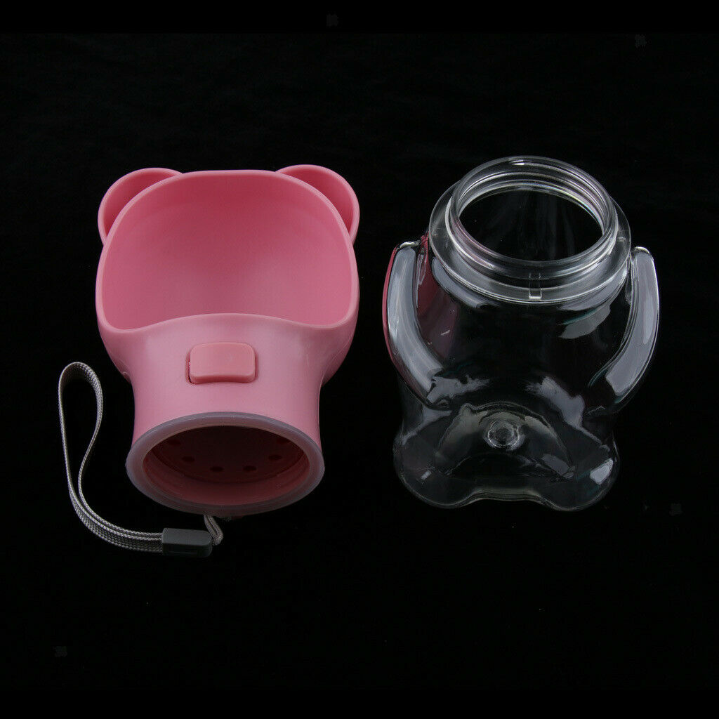Portable Pet Dog Water Bottle Dogs Travel Puppy Cat Drinking Bowl  Pink