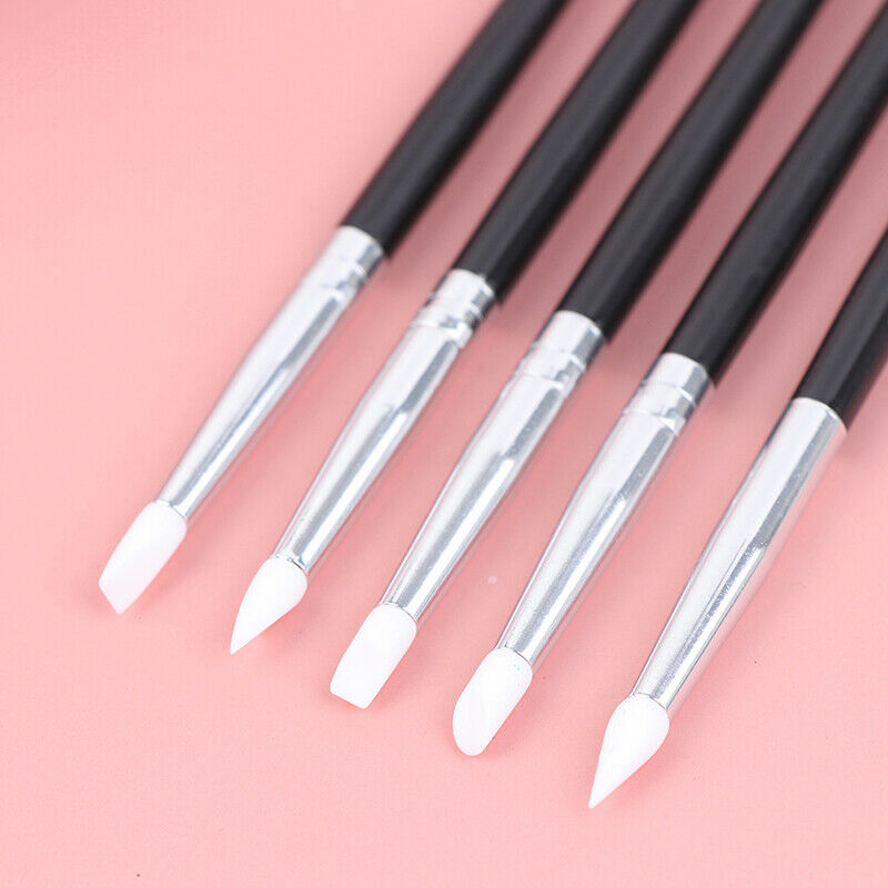 5Pcs Polymer Clay Carving Craft Brush Pottery Tools Clay Sculpture Nail A.l8