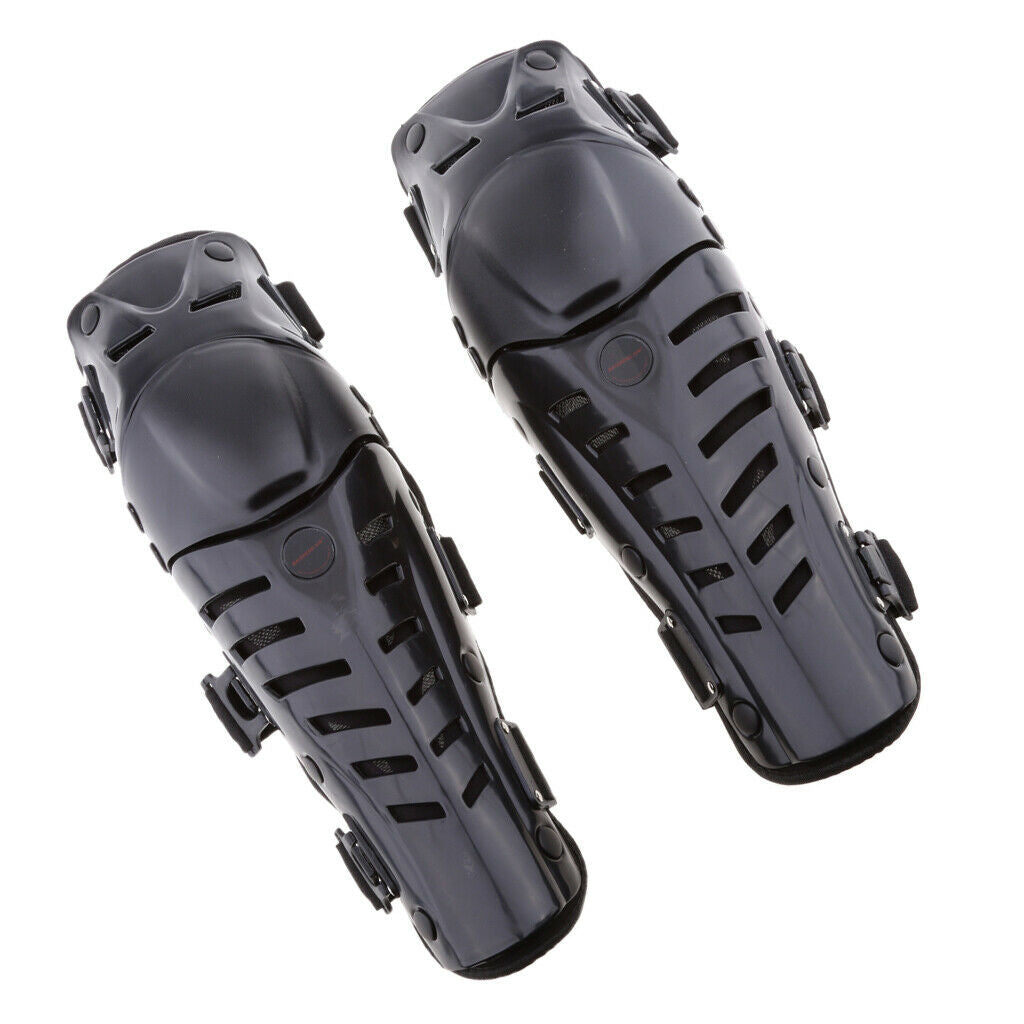 Adults Motorcycle Racing Knee Shin Guards Pads Braces Protective Gear - Black