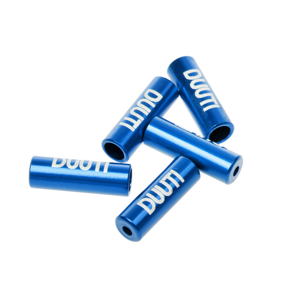 5PC 4mm Alloy Bike Bicycle Brake Shift Housing Line Ferrules End Caps Blue