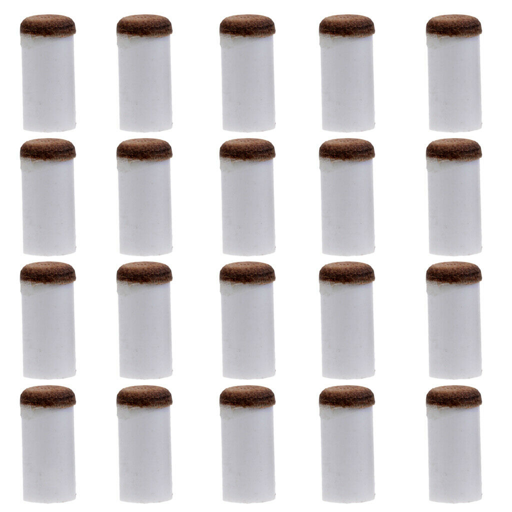 20Pc Premium Pool Cue Ferrule Billiard Fibre Slip-On Tips for Pool Cues 13mm