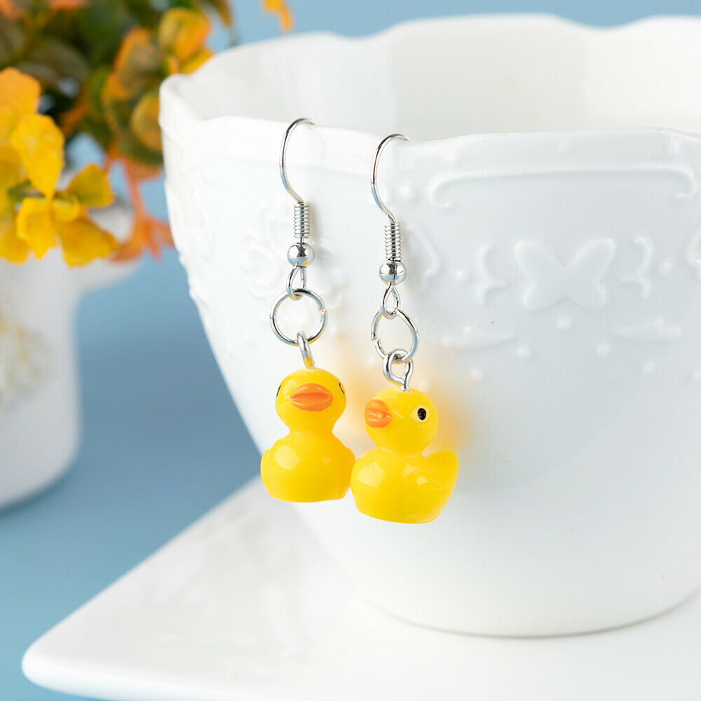 Cute Yellow Plastic Ducky Earring Yellow Duck Earrings Ducky Charms For Women