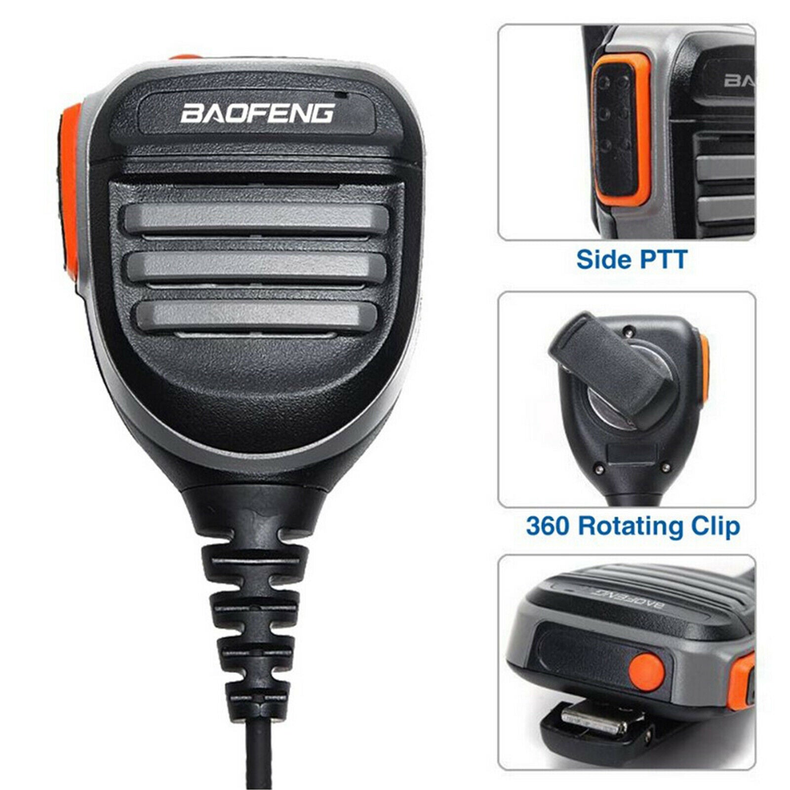 Portable PTT Speaker Mic Microphone Shoulder Mic for BaoFeng UV-5R UV5RA