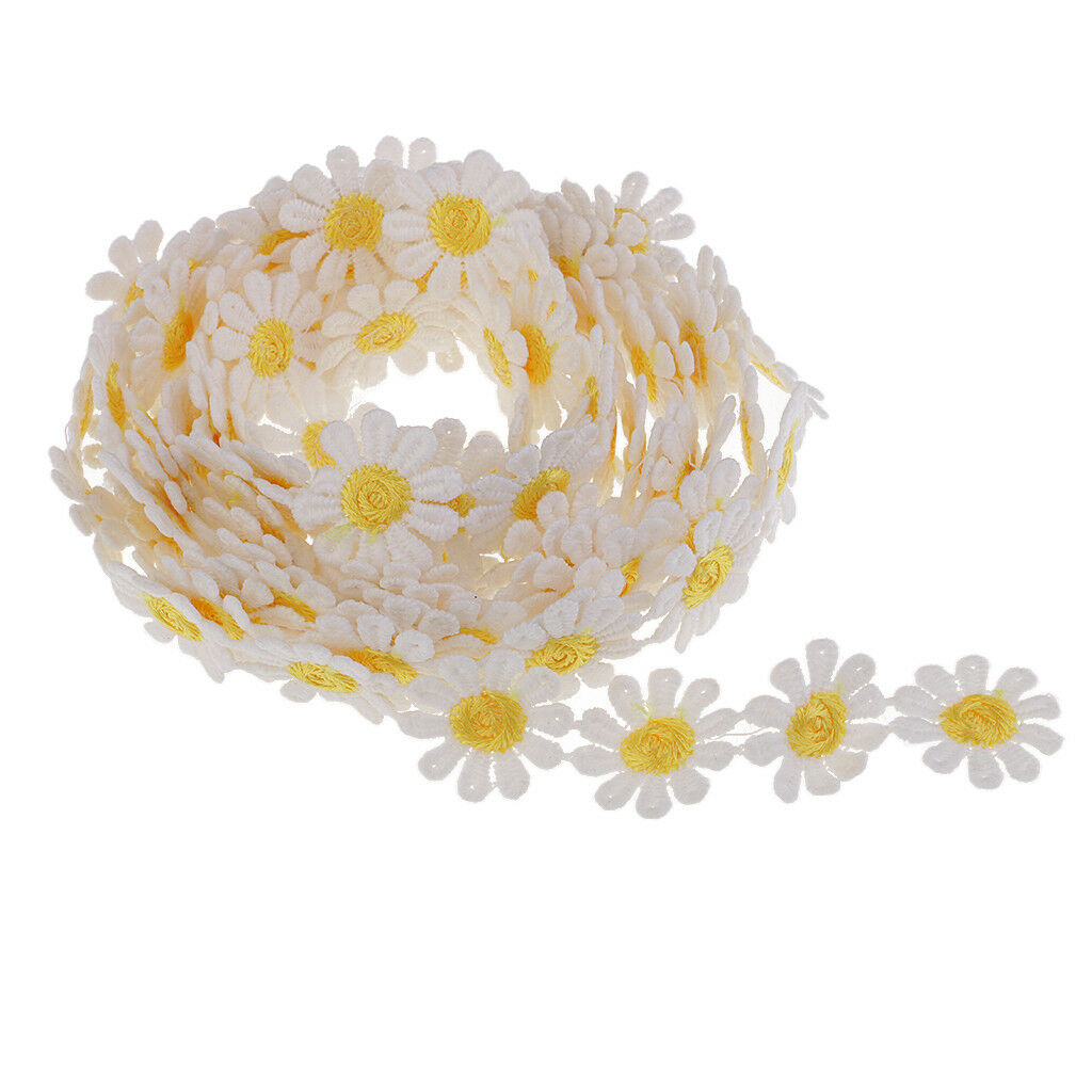 3 YARDS FLORAL LACE TRIMMINGS 25mm DAISY CROCHET DRESSMAKING SEWING EDGIONG