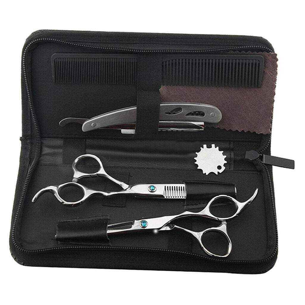 Pack of 7 Stainless Steel Hairdressing Scissors Kit Hair Cutting Shears