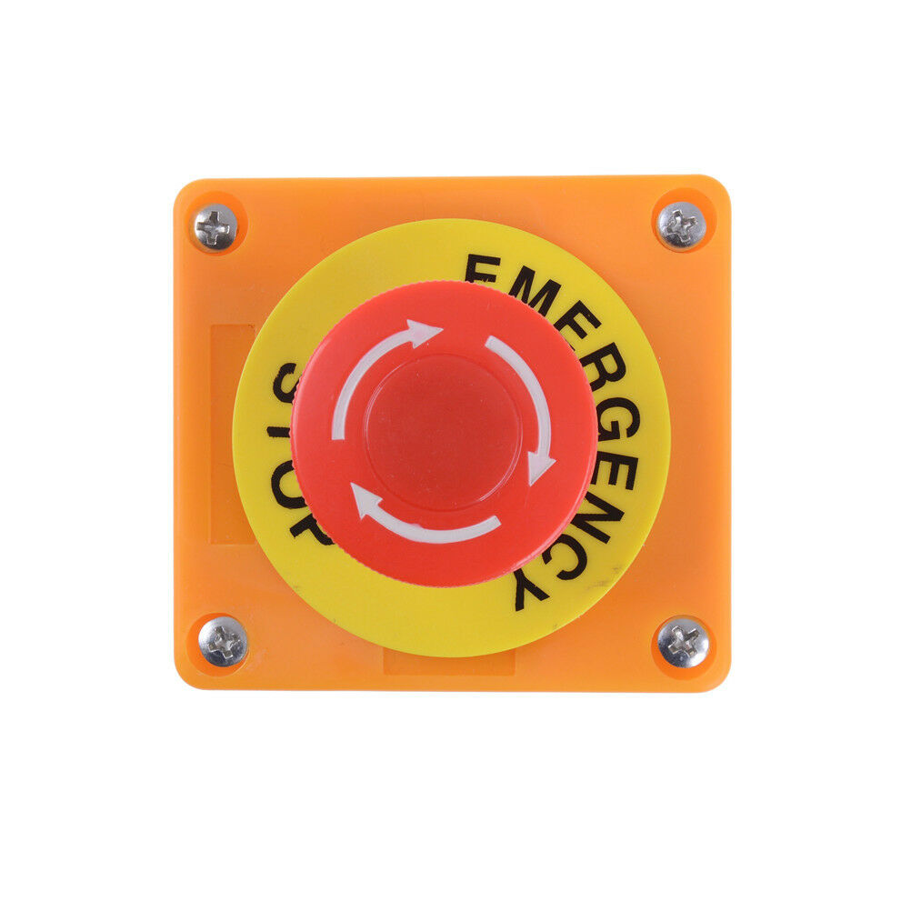 Red Sign Mushroom Emergency Stop Push Button Switch Station 1 NO 1 NCY1