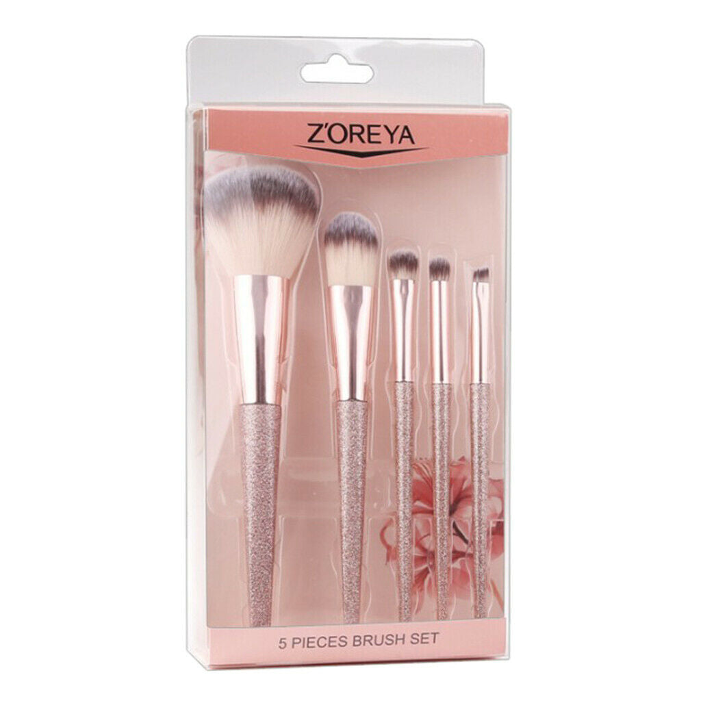 5pcs Ultra-soft Makeup Brushes Loose Powder Liquid Blender Eyebrow Brush