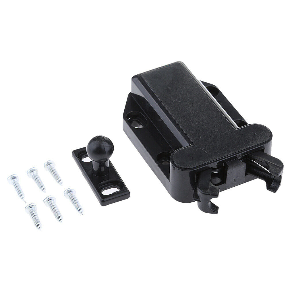 Push To Open Catch Latch for Door Drawer Cabinet Cupboard Black