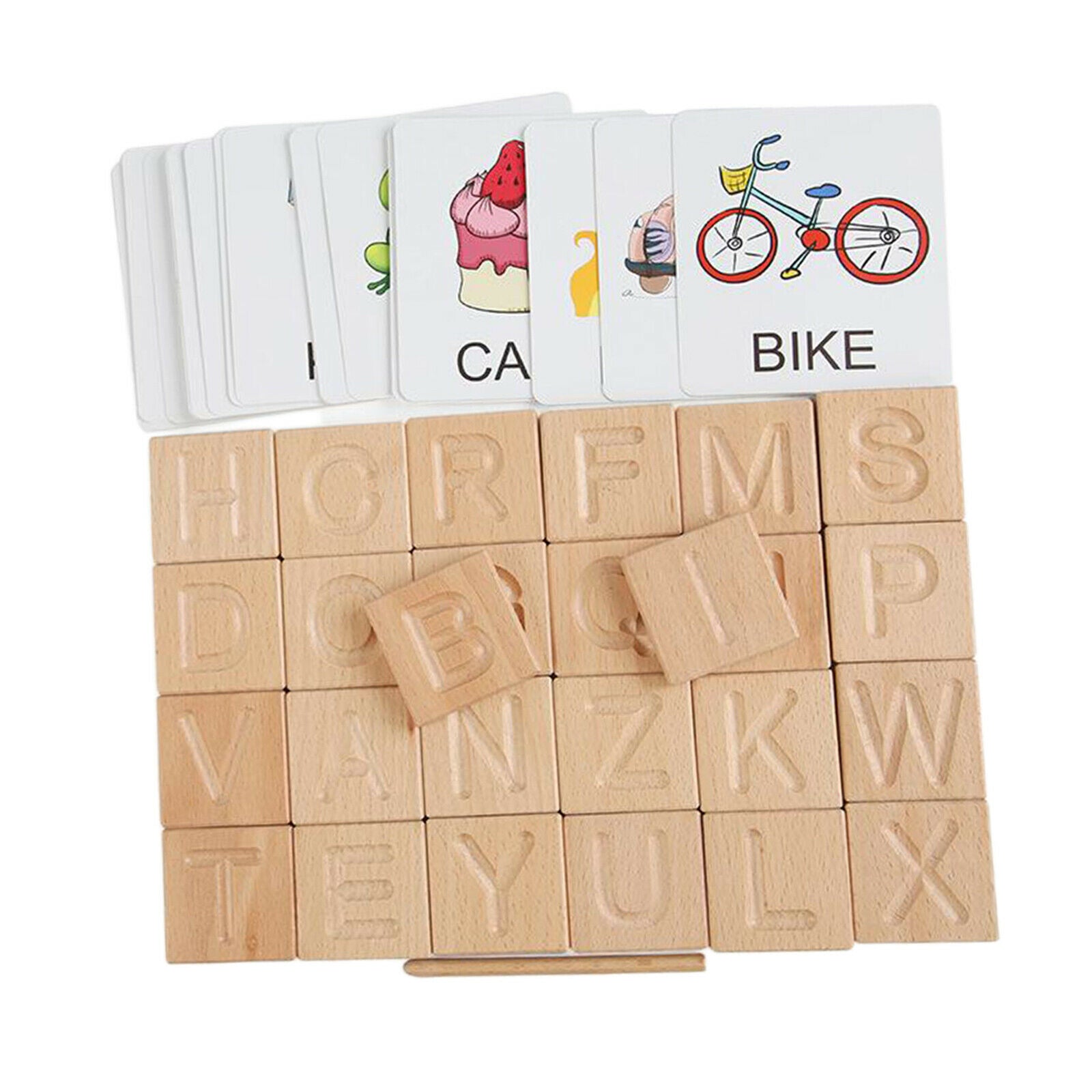 Wooden Alphabet Tracing Board Letters Fine Motor Development Educational