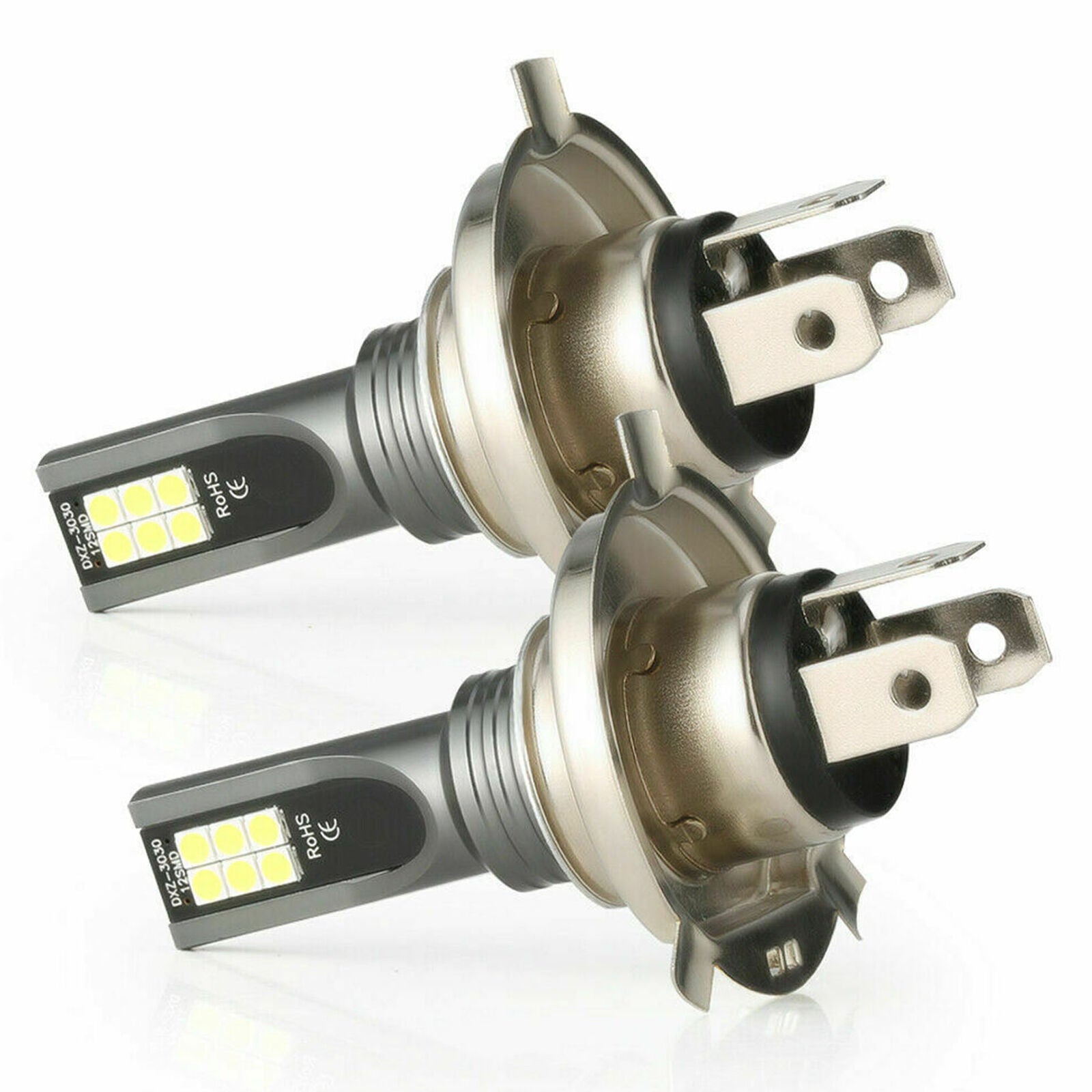 2x H4 DC 12V 200W LED Car Headlight Conversion Globes Bulbs Beam 6000K Kit