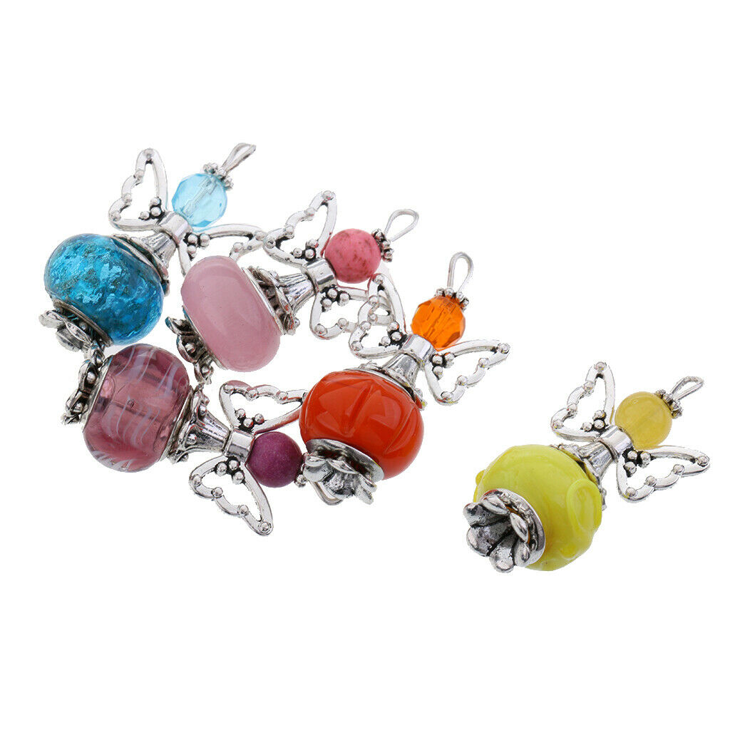5x Alloy Acrylic Butterfly Wings Angel Charms Pendants For Necklace Making