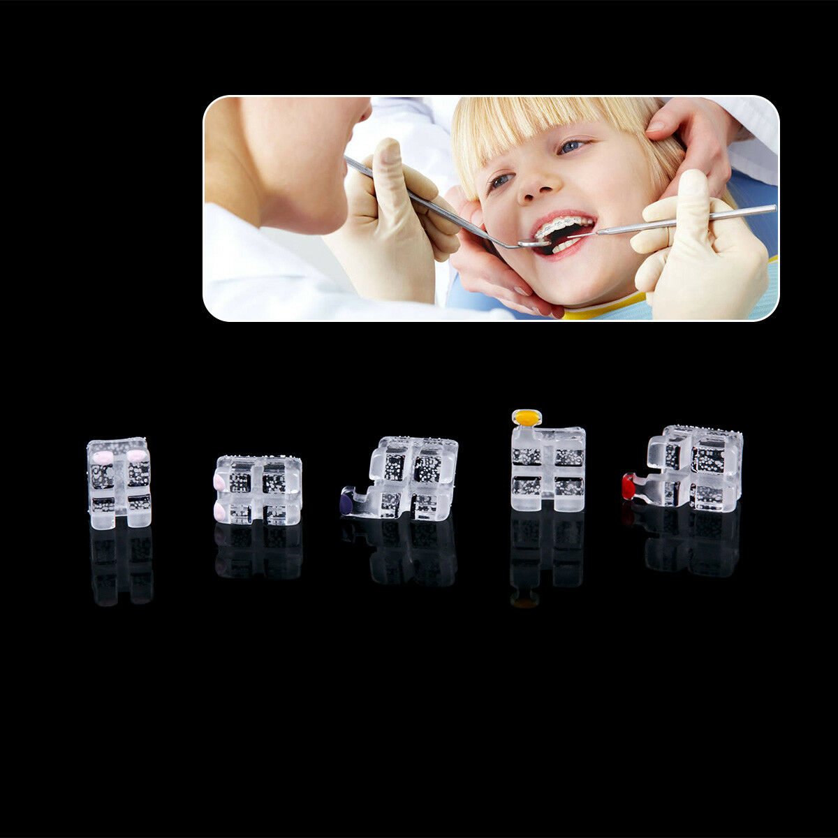 10X Dental Orthodontic Sapphire Ceramic Brackets Braces Mini Roth 022 Hooks 3 45