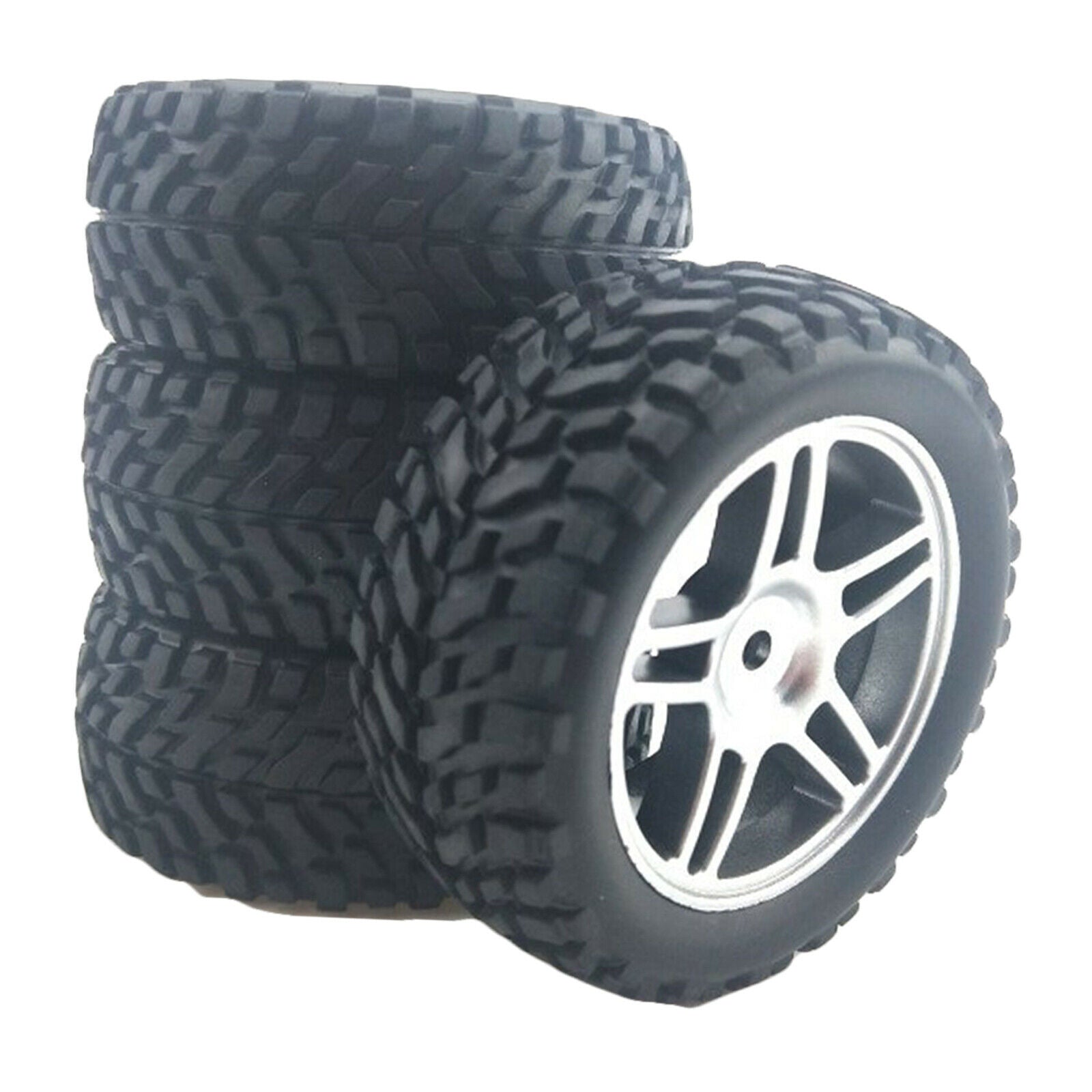 4Pack 75mm RC Wheel Rims & Tires Set for Wltoys 144001 124019 HSP RC Rock