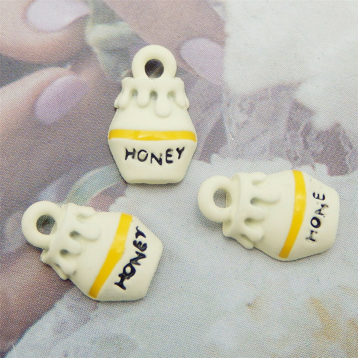16PCS Multi-Color Alloy Honey Jar Pot Charms Pendant Jewelry DIY Findings 12x8mm