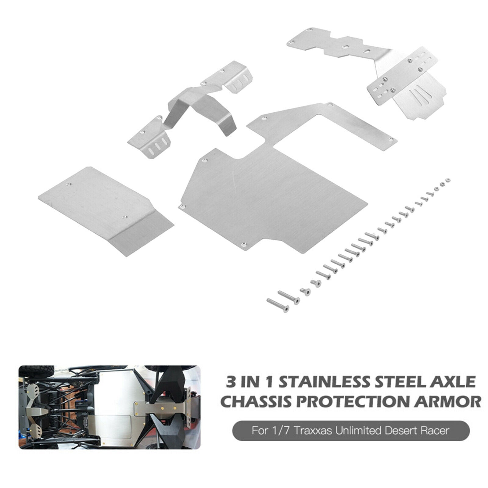 3x Chassis Armor Set Compatible with  UDR RC Crawler Buggy Trucks