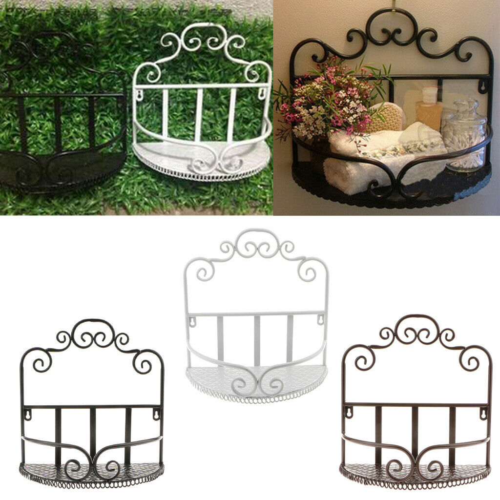 Kitchen Storage Basket Shower Holder Wall Hanging Shelf Organizer White