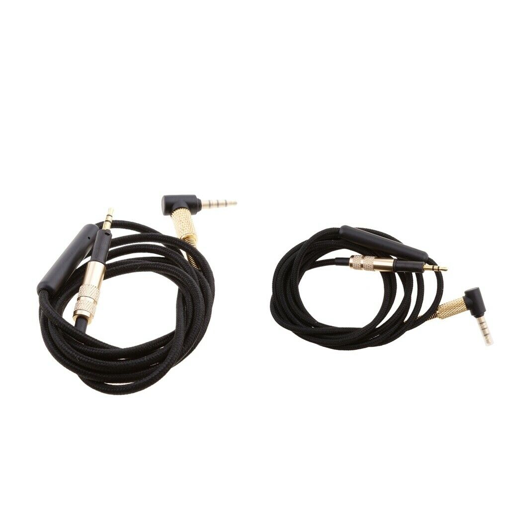 2Pcs 3.5mm Replacement Audio Cable W/Mic for AKG K450 Q460 K451 K480 Headphones