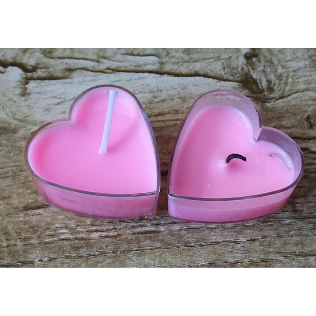 50pcs Clear Plastic Tealight Cups 40x12mm Love Heart DIY Candle Making Molds