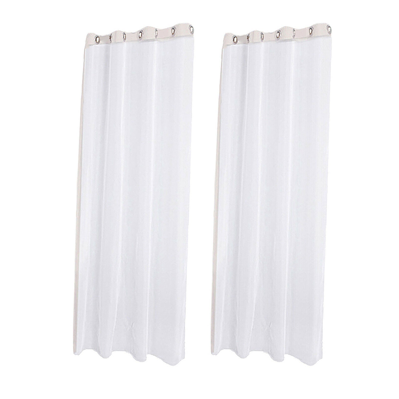 2x Outdoor White Sheer Curtain Waterproof Drape Pool Curtains Decorative