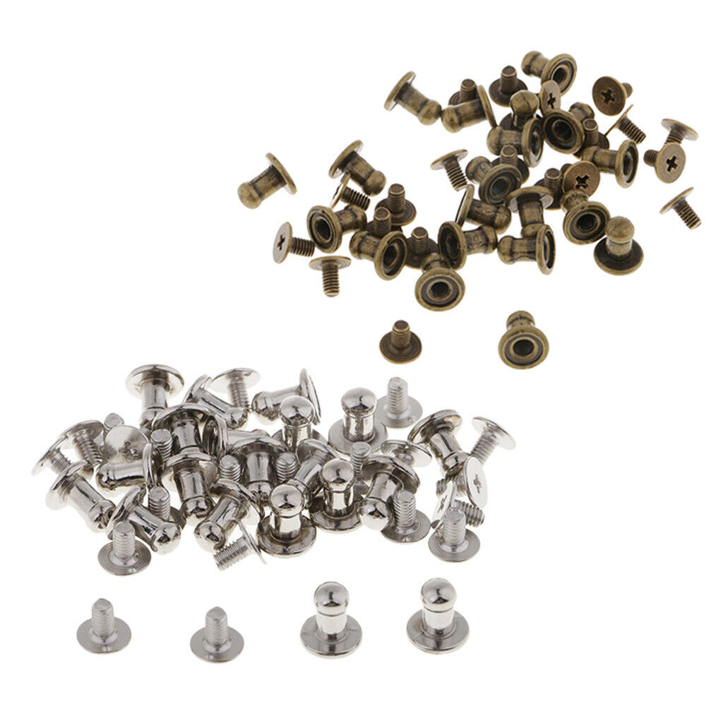 40pcs round head mini Screw Rivets fastener leather craft stud button Mixed