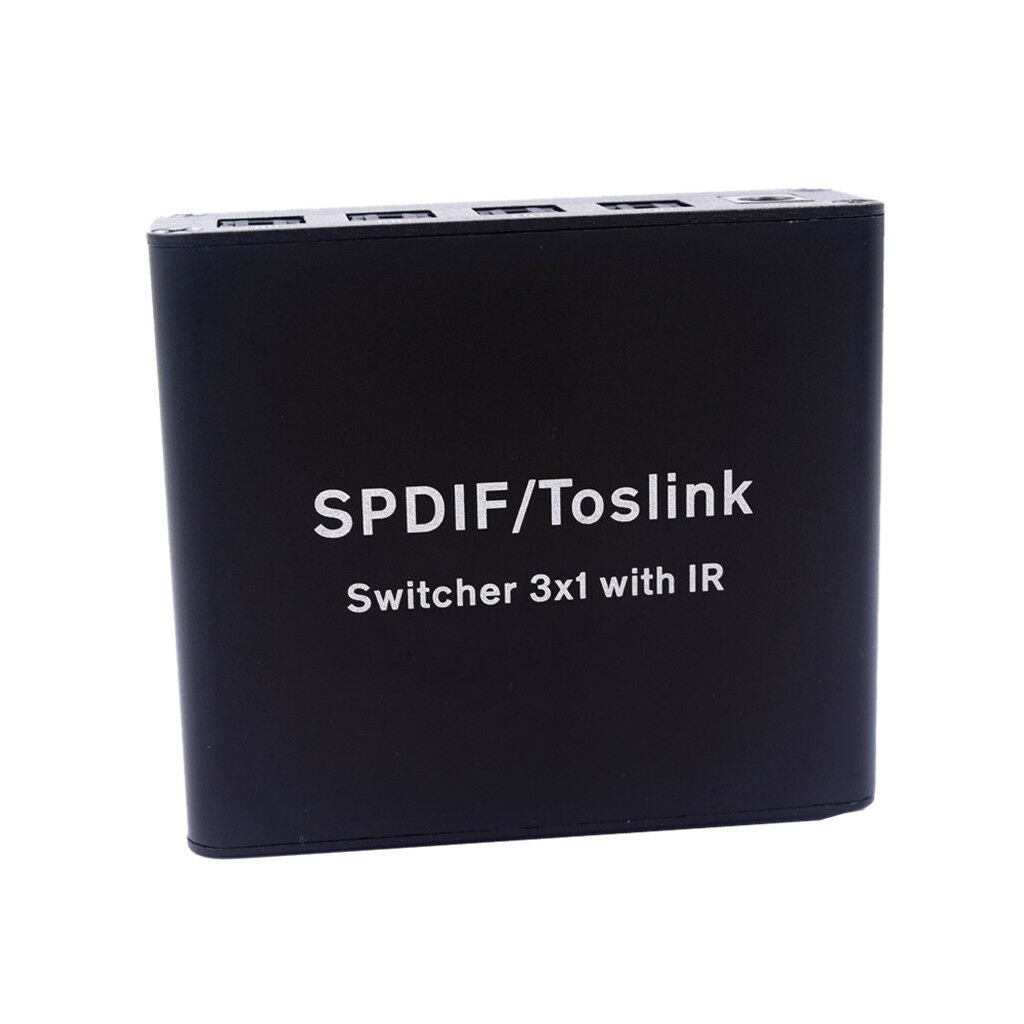 Toslink Digital Optical Audio Switcher 3x1 Selector Box with Remote Control