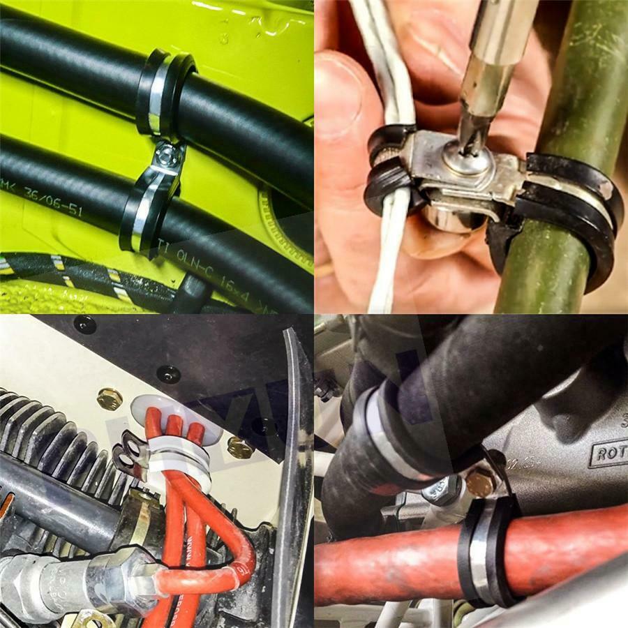 20PC 1.75" Cable Clamp Rubber Cushioned Insulated Clamp Metal Clamp Tube Holder