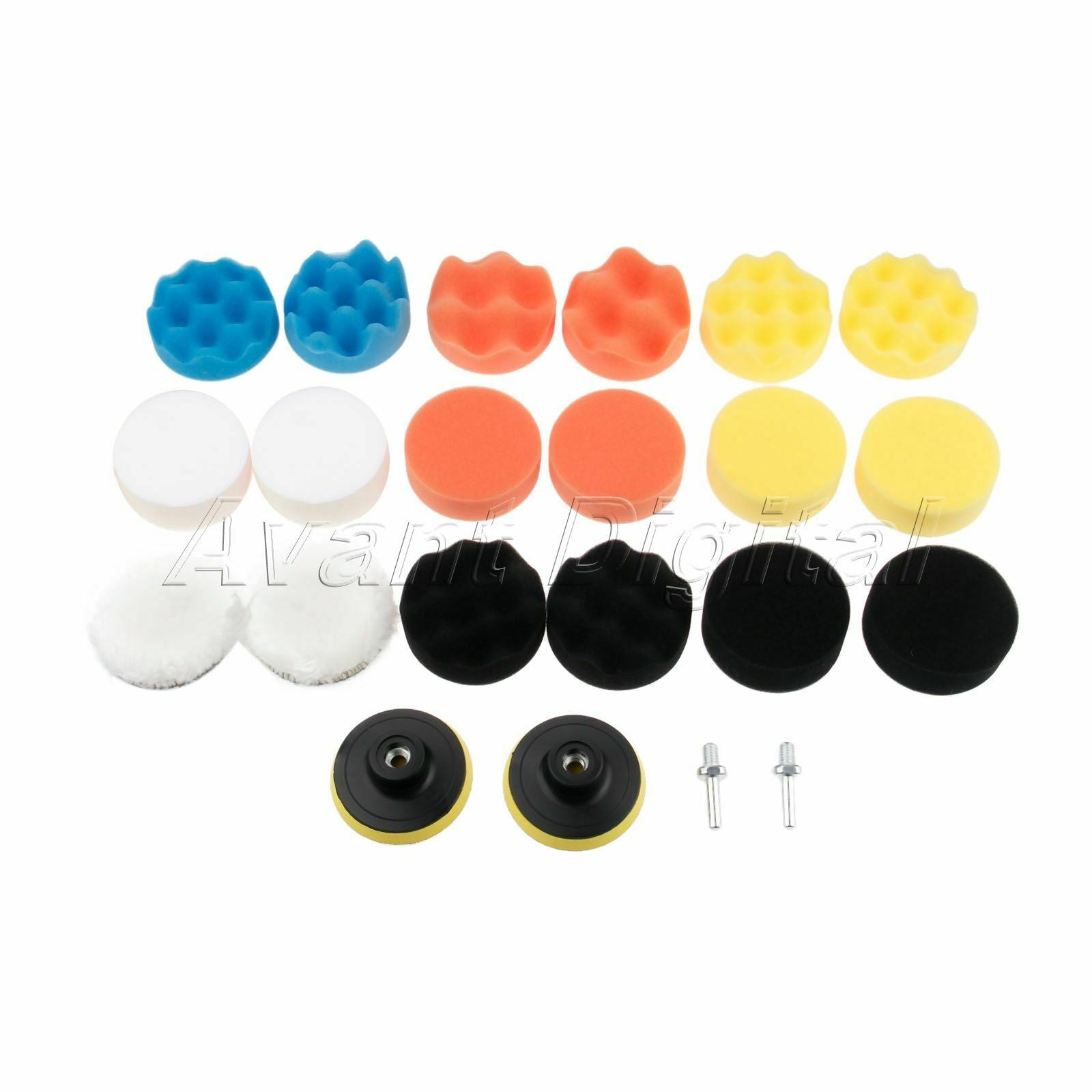 22Pcs 3" Inchinch Buffing Waxing Pads With M10 Drill For Car Polishing Cleaning