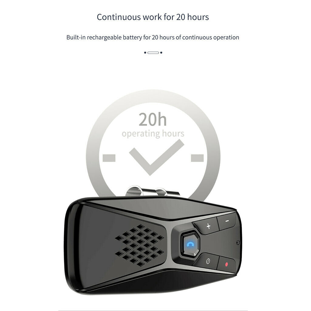 Wireless Bluetooth 5.0 Speaker Kit Portable Speakerphone Visor w/ Clip