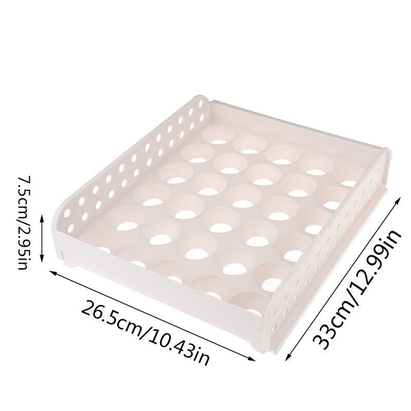 30 Grid Practical Egg Box Portable Egg Rack Stackable Refrigerator Storage  TL