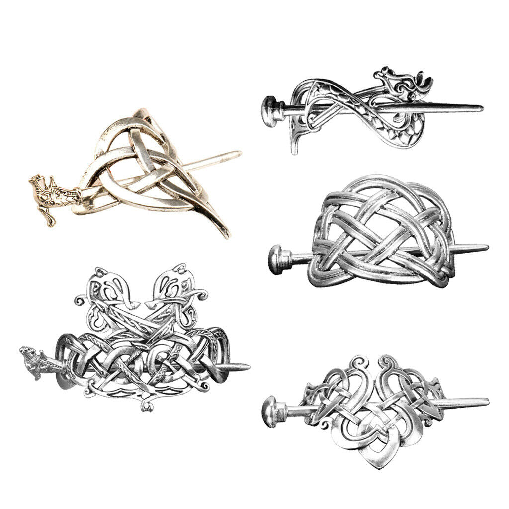 5Pcs Celtic Knot Hair Clip Viking Hair Stick Hairpins Hair for Hair Braids