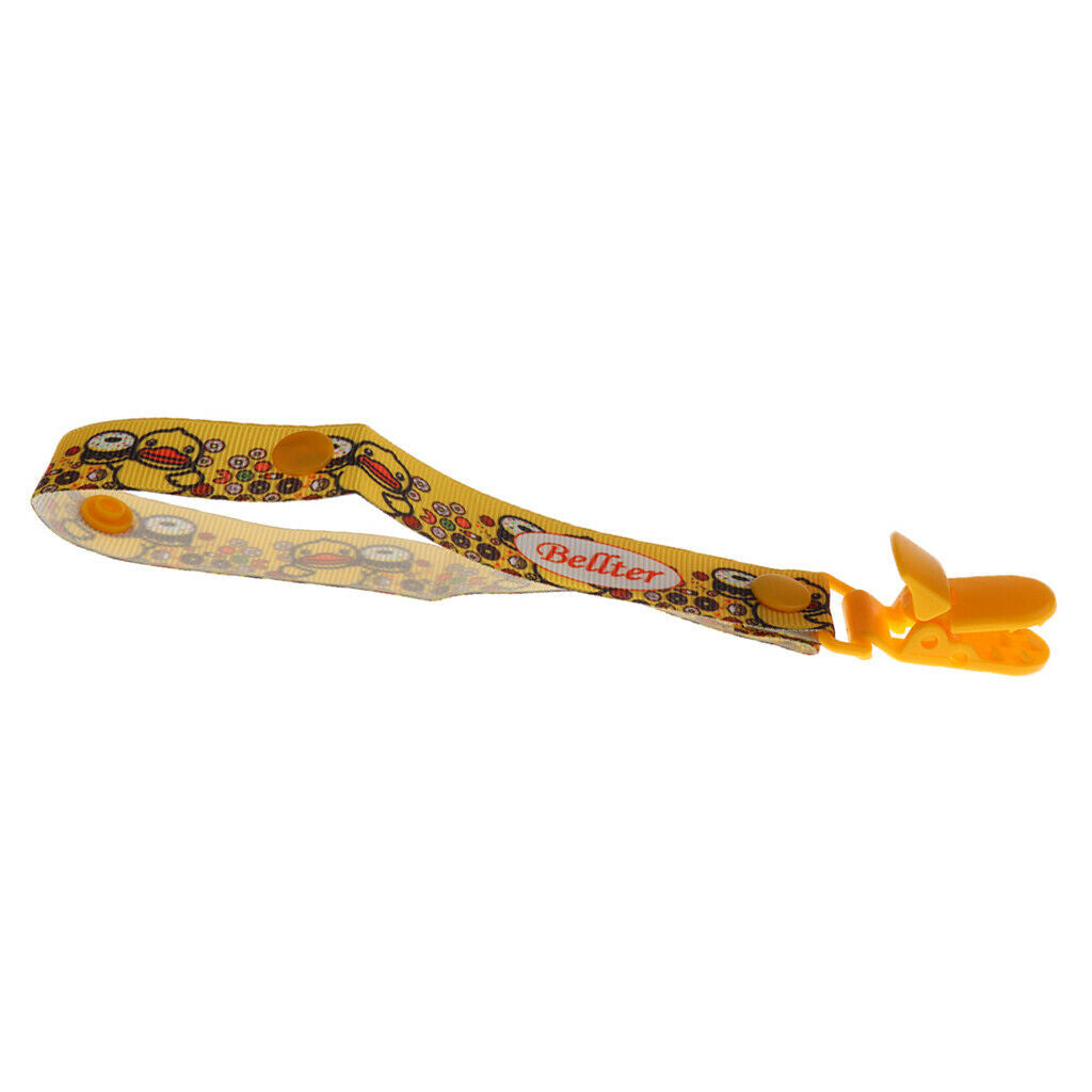 Baby Dummy Pacifier Soother Nipple Leash Strap Chain Clip Holder Yellow Duck