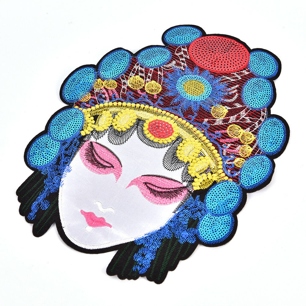 Large Beijing Opera Facial Chinese Opera Patch Character Embroidered AppliquBDA