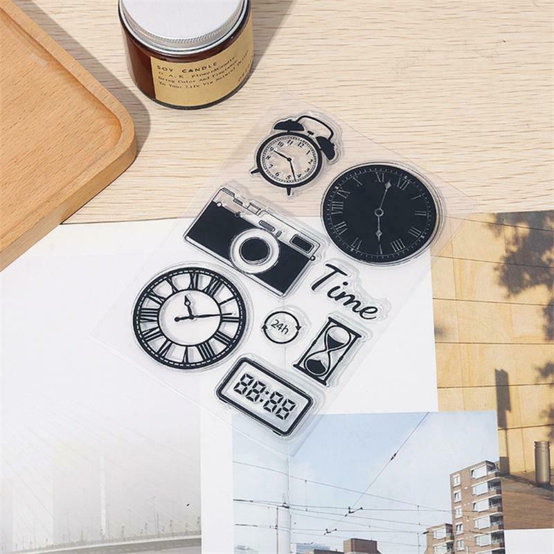 Time Clock Silicone Clear Seal Stamp DIY Scrapbooking Embossing Photo Album Card