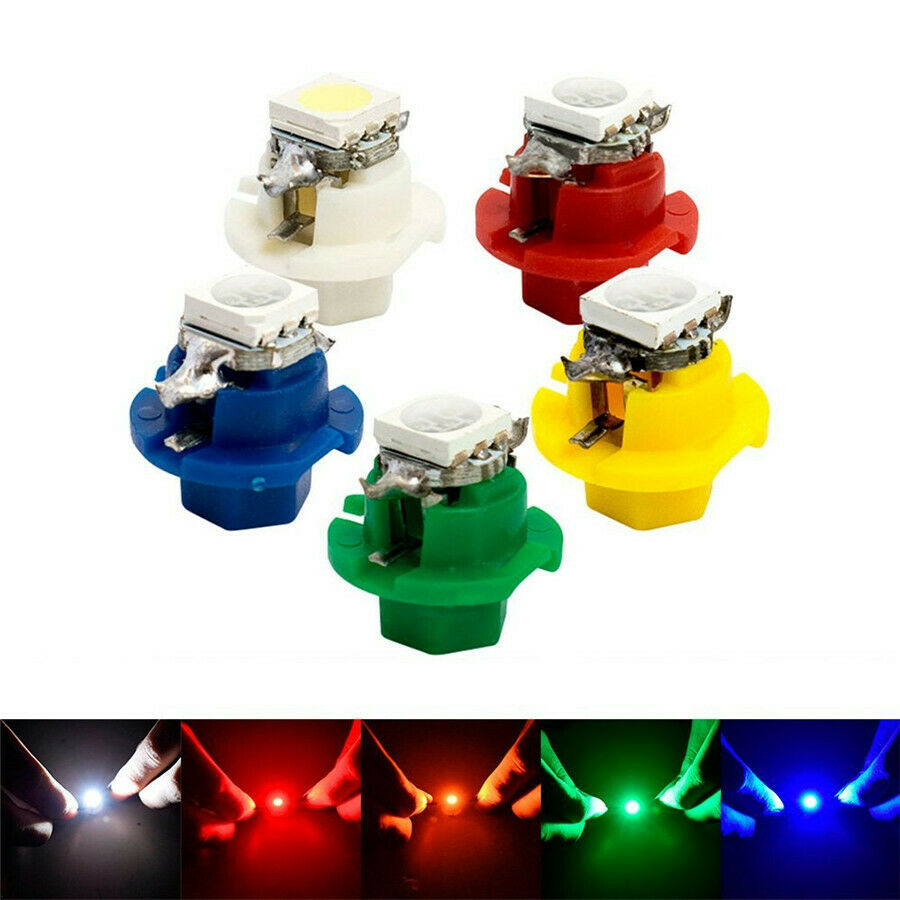 50x T5 LED Light Bulbs Car Dashboard Indicator Gauge Lamps Blue Yellow Red Green