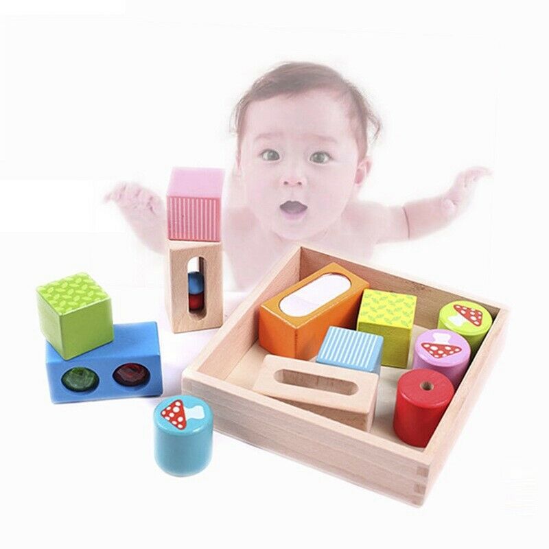 Kids Toys Sound Color Sense Blocks Wooden Enlightening Stacking Blocks ChildZ7U6