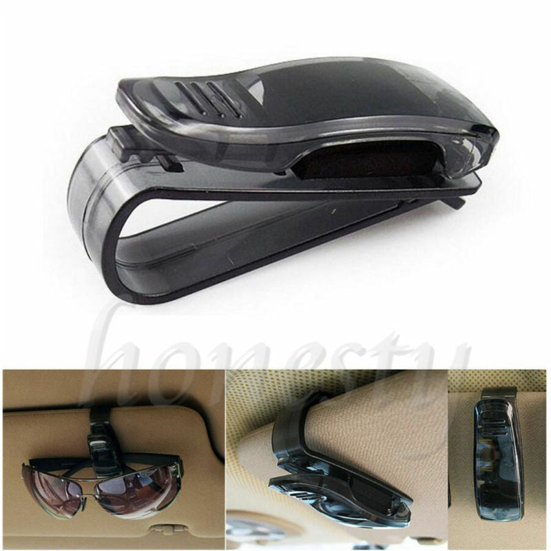 2X Car Auto Sun Visor Clip Holder For Reading Glasses Sunglasses Eyeglass Black