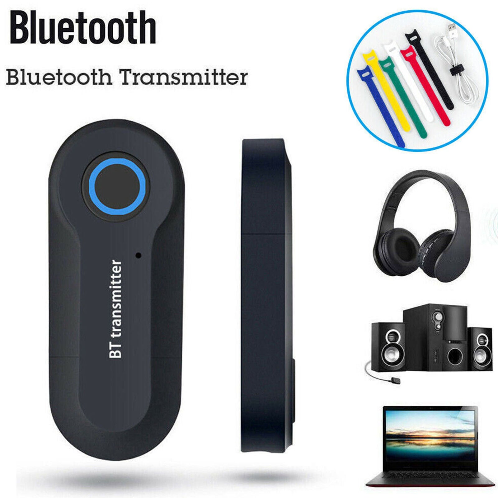 Bluetooth 4.0 Transmitter Audio BT Wireless Adapter 3.5mm Jack for TV Stereo PC