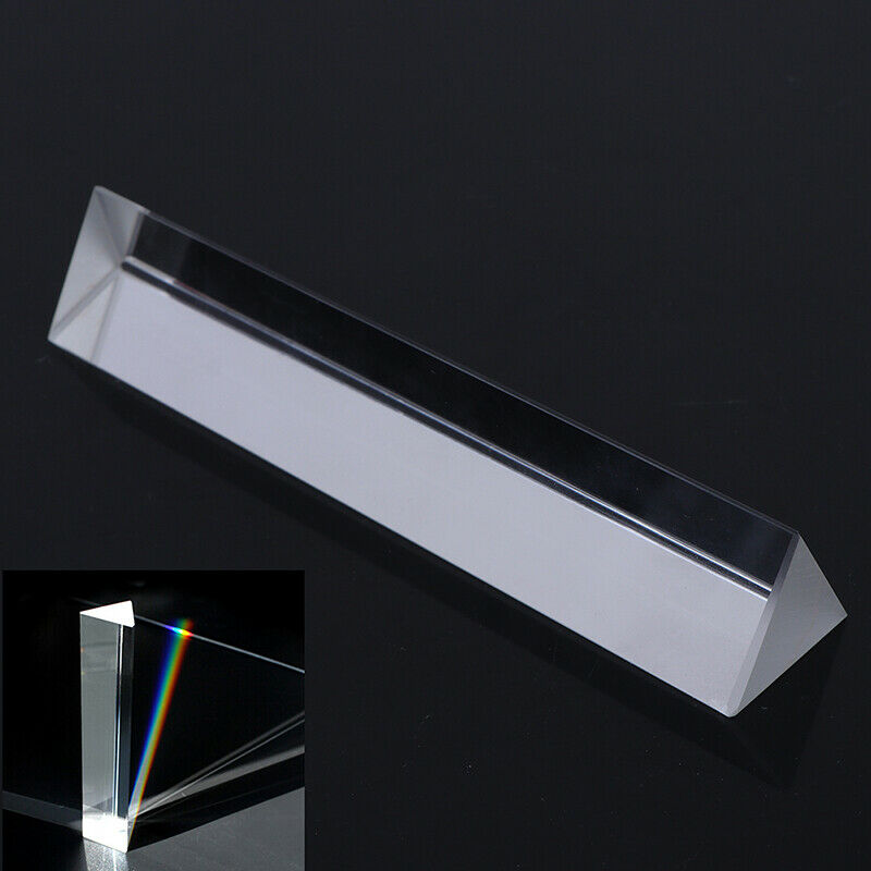 K9 Crystal Optical Glass Triangular Prism for Teaching Light Spectrum 3*3*3*1 XC
