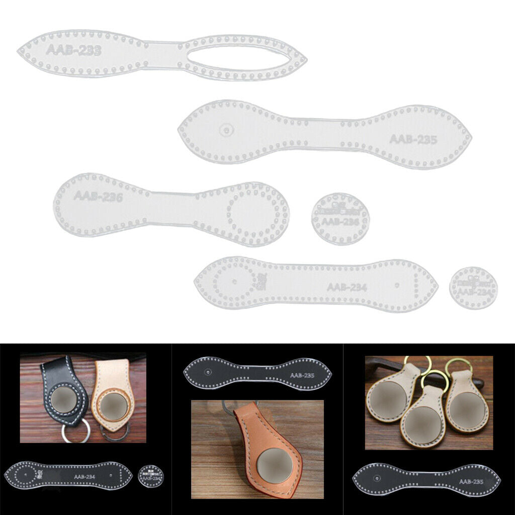 4Pcs/Set Clear Acrylic Pattern Template DIY Tool for Leather Craft