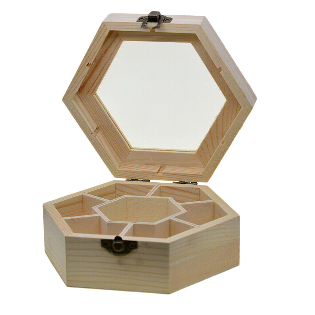 Natural Wood Box Unfinished Plain Wooden Jewelry Storage Case Art DIY Craft