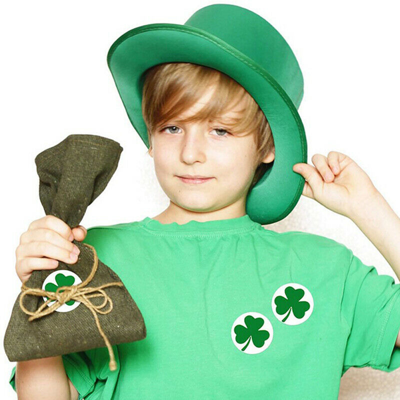 500pc Shamrock Stickers Clover Roll Stickers 1Inch Tags Adhesive Label  F.l8